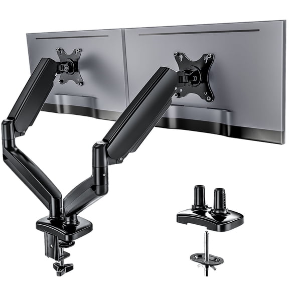 EDX Dual Monitor Stand, Adjustable Spring Desk Mount for 13-32 inch Computer Screens and Holds up to 17.6lbs