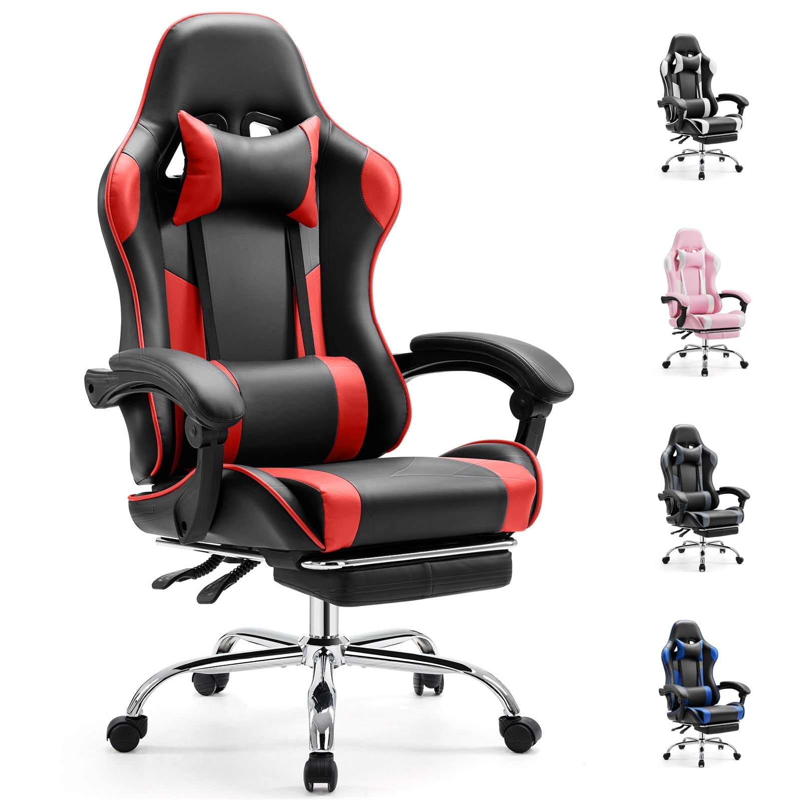 Walmart Black Friday Deals 2025 - EDX Ergonomic Gaming Chair High Back Office Chair with Lumbar Support and Adjustable Armrests Swivel Racing Chair, Black and Red