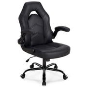 EDX Ergonomic Gaming Chair with PU Leather, Adjustable Swivel Computer & Office Desk Chair with Flip-Up Armrests, Black