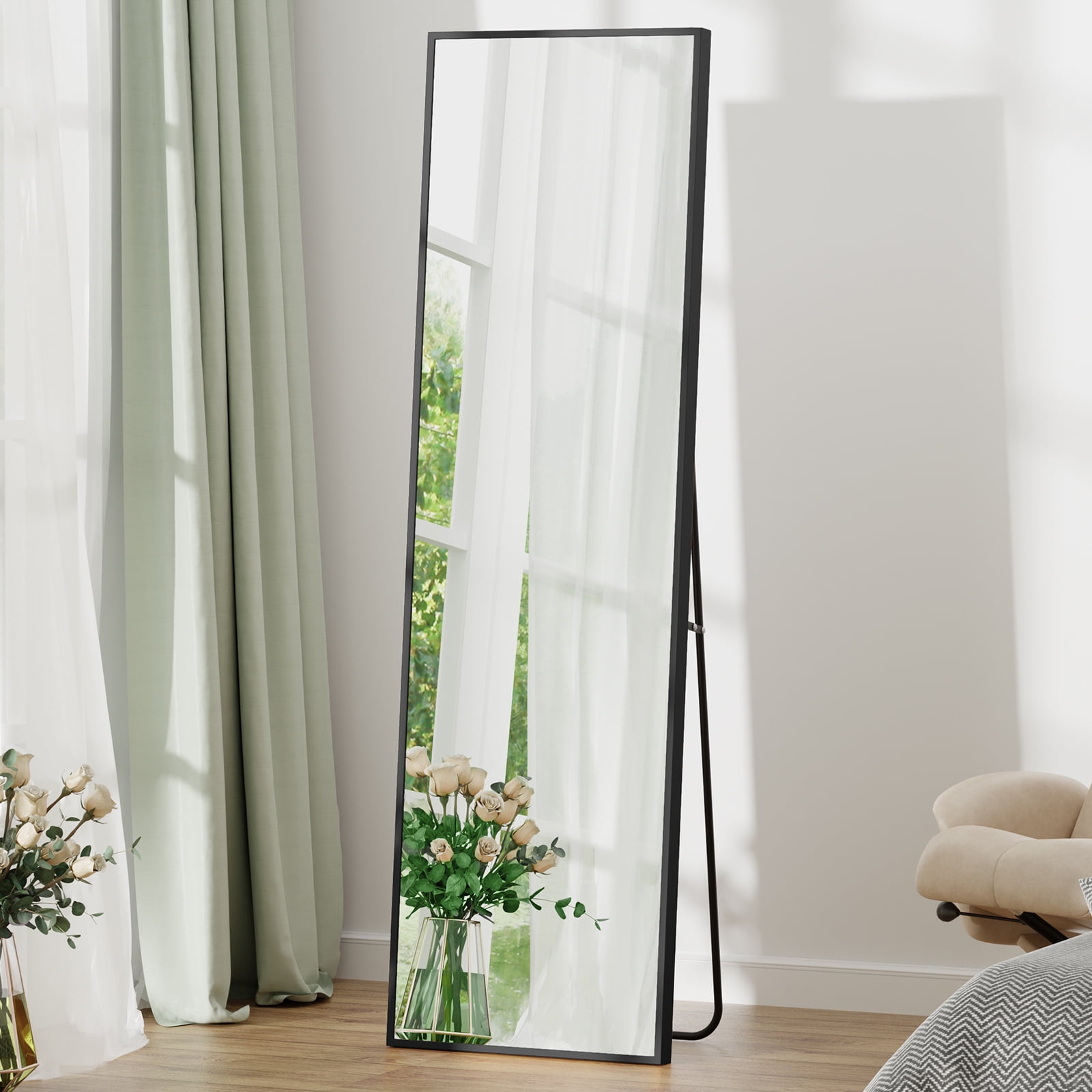 EDX Full Length Mirror 59"x16" Full Body Mirror Rectangle Free Standing