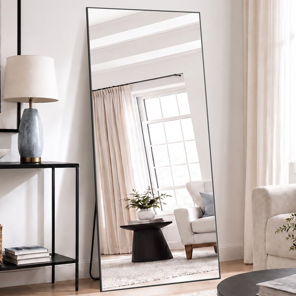EDX Full Length Mirror 71"x32" Full Body Mirror Rectangle Free Standing Wall Mounted Leaning Hanging Floor Mirrors, Black