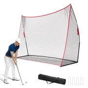 EDX Golf Practice Driving Range with Target, 10x7 ft &amp; 7x7 ft for Indoor Outdoor Training, Red