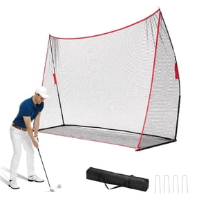 EDX Golf Practice Driving Range with Target, 10x7 ft & 7x7 ft for Indoor Outdoor Training, Red