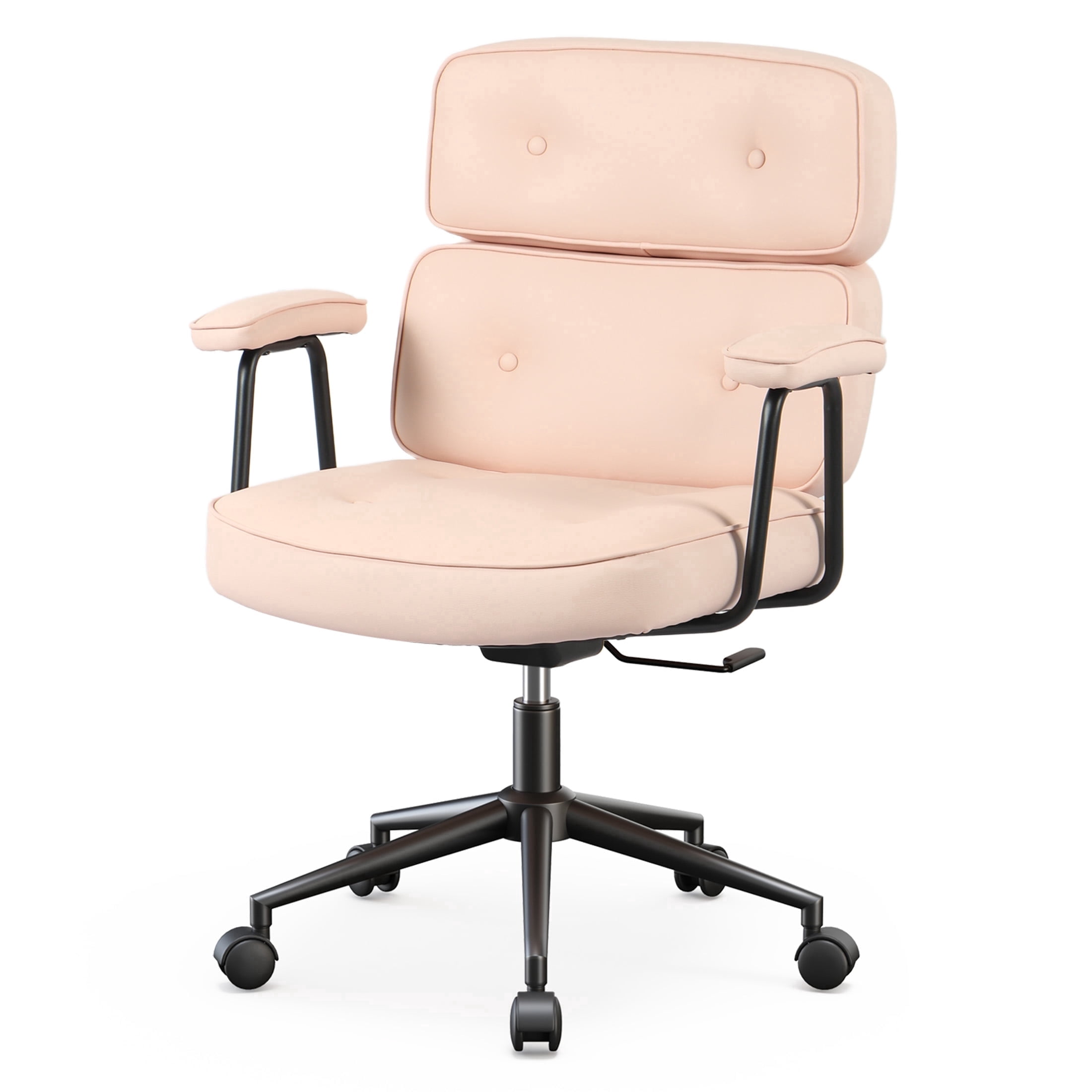 edx PU Leather Home Office Chair, 350LBS Heavy Duty, 8 Hours Ergonomic High Back Desk Chair with Lumbar Support, Pink