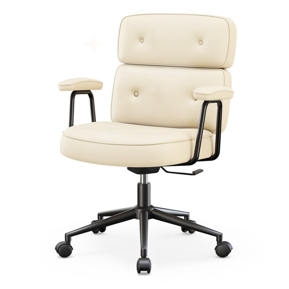 Edx Home Office Desk Chair Ergonomic Computer Chair with Lumbar Support Adjustable Height Rolling Swivel Executive Task Armrests Chair, Beige