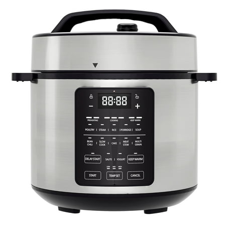 EDX 6 Quart 7-in-1 Electric Pressure Cooker with Multi-Function Features and Stainless Steel Pot