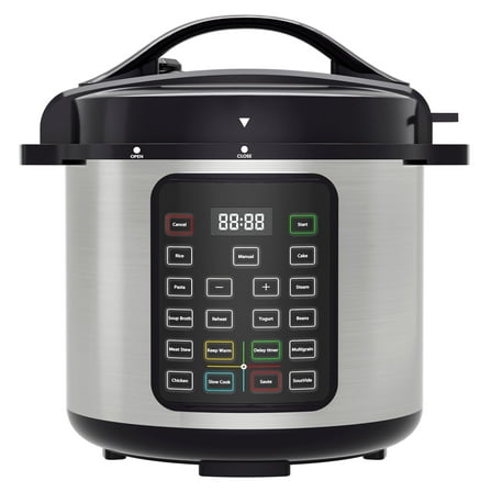 EDX Instant Cooker 8 Quart 7-in-1 Electric Pressure Cooker Multi-Function Features & Stainless Steel Pot