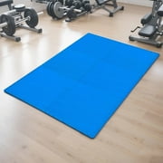 EDX Interlocking EVA Foam Workout Mats – Protective Flooring for Home Gyms, Martial Arts, Yoga & Fitness Spaces, 1/2" Thick, 24 Square Feet, Blue