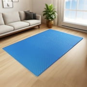 EDX Interlocking EVA Foam Workout Mats – Protective Flooring for Home Gyms, Martial Arts, Yoga & Fitness Spaces, 1" Thick, 24 Square Feet, Blue
