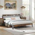 thumbnail image 1 of EDX King Bed Frame with Headboard Integrated Charging Station, Spacious Underbed Storage, Simple No-Tool Assembly,  No Box Spring Required, 1 of 8