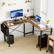 EDX L Shaped Desk Computer Desk Corner Desk, Gaming Table 50 inch PC Writing Study Desk for Home Office Dorm for Small Space, Rust