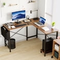 thumbnail image 1 of EDX L Shaped Desk Computer Desk Corner Desk, Gaming Table 50 inch PC Writing Study Desk for Home Office Dorm for Small Space, Rust, 1 of 7