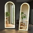 thumbnail image 1 of EDX LED 3 Color Lighting Full Body Mirror 71"x 26" Arched Floor Mirror with Lights Wall Mounted Free Standing Leaning for Home, White, 1 of 8