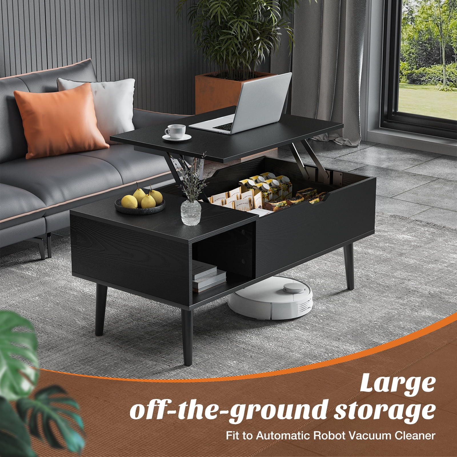 EDX Lift-Top Coffee Table , Adjustable Height Convertible Center Table ...