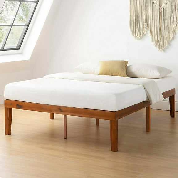EDX Naturalista Classic Solid Wood Platform Bed, Sleek and Sturdy Minimalist Bed Frame, Full
