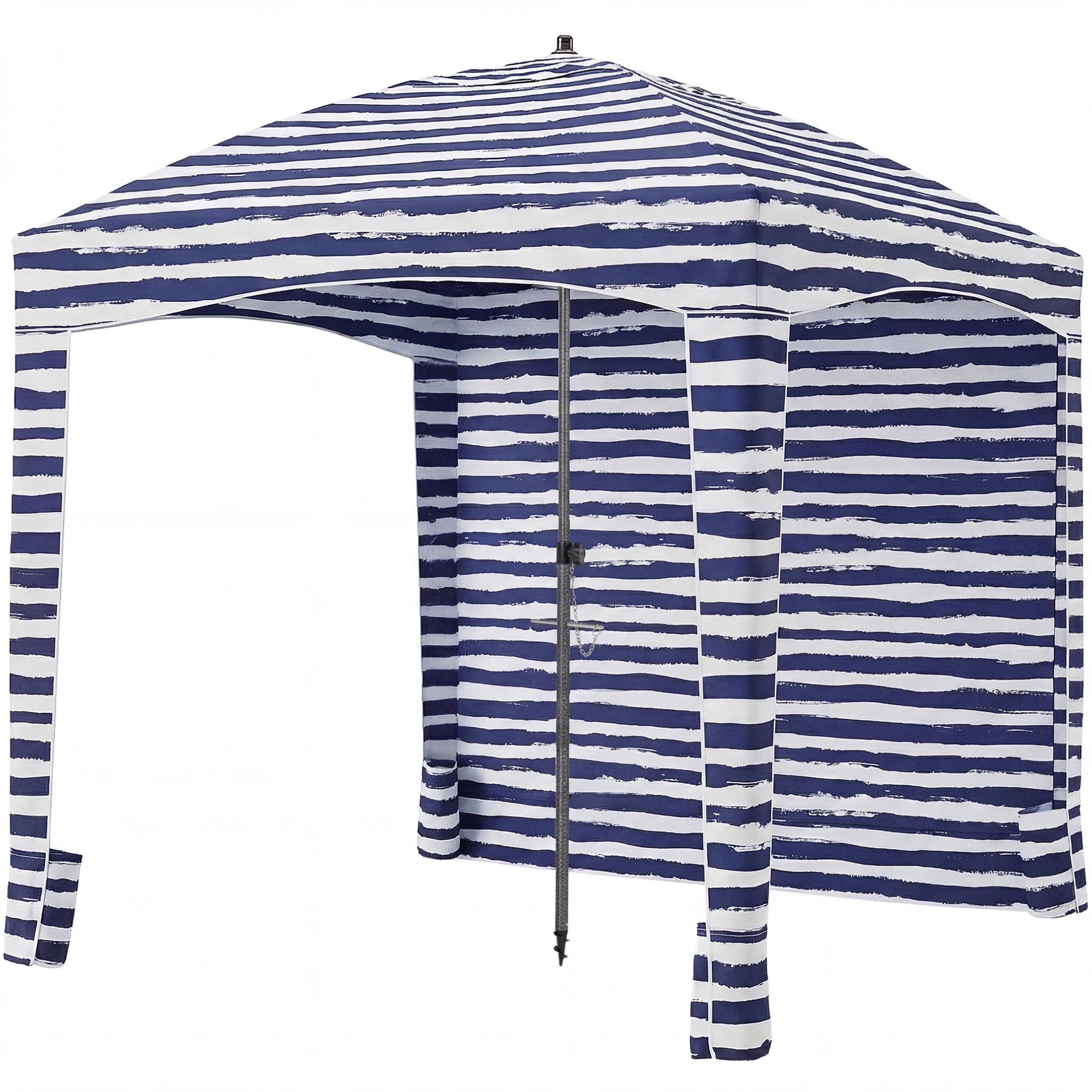 EDX Portable Beach Cabana Shelter Canopy, UPF 50+ Sand Pocket Sun Shade with Carry Bag, Easy Setup Waterproof Outdoor Beach Tent with Vent Top, for Kids, Family & Friends, Blue