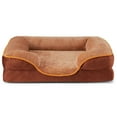 thumbnail image 1 of EDX Premium 42"X32" Orthopedic Dog Bed for XL Dogs - Memory Foam Pet Sofa with Non-Slip Base and Easy-Clean Cover, Brown, 1 of 8