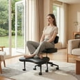 thumbnail image 1 of edx Ergonomic Cross Legged Meditation Chair with Wheels, Adjustable Height Chair, 360° Rotating Footrest, Rolling Office Floor Chair, Black, 1 of 9