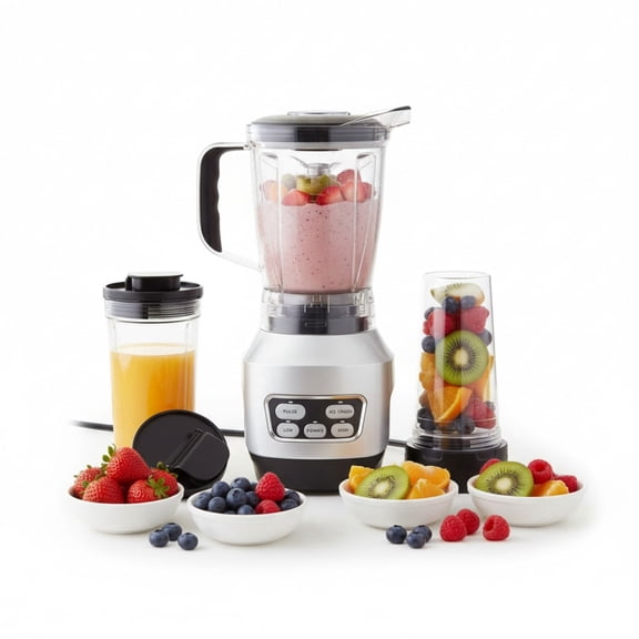 EDX 1200W High Power Extractor Blender with Pulse/Crush Ice/Low&High Speed, 2 Extractor Blades, 1.5L+600mL BPA-Free TRITAN Jars, Flip Portable Lid