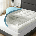 thumbnail image 1 of EDX Queen Size-Dual Layer 4 Inch Memory Foam Mattress Topper - 2 Inch Gel Memory Foam & 2 Inch Mattress Protector, Soft Skin-Friendly Down-Alternative Breathable, 1 of 10