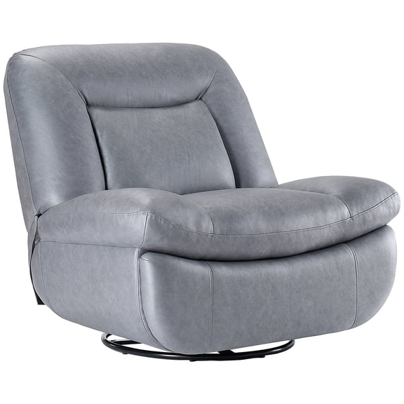 EDX Recliner Chair, 360 Swivel Rocker Chair for Adults, Rocking Chair Nursery, Thickened Seat Cushion Upholstered Linen Recliner Rocking Chair for Living Room, Gray