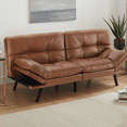 thumbnail image 1 of EDX Sofa Bed Couch, Loveseat Sleeper Futon for Living Room, Foldable Memory Foam Furniture, Convertible Full Size Sofa, Adjustable Backrest and Armrests,Linen, Brown, 1 of 7