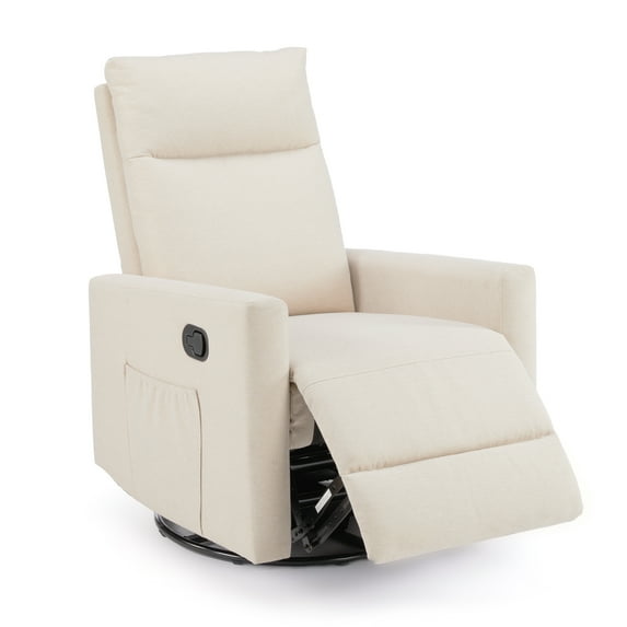 EDX Swivel Glider Rocker Recliner Chair with Adjustable Backrest and Footrest for Nursery Living Room Bedroom, Beige