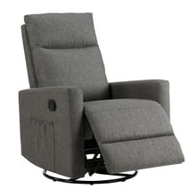 EDX Swivel Glider Rocker Recliner Chair with Adjustable Backrest and Footrest for Nursery Living Room Bedroom, Grey