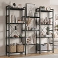 thumbnail image 1 of EDX Triple 4 Tier Bookshelf Storage Shelf, Modern Freestanding Bookcase with Metal Frame, Open Display Shelves, Space Saving Storage Organizer, Black, 1 of 10