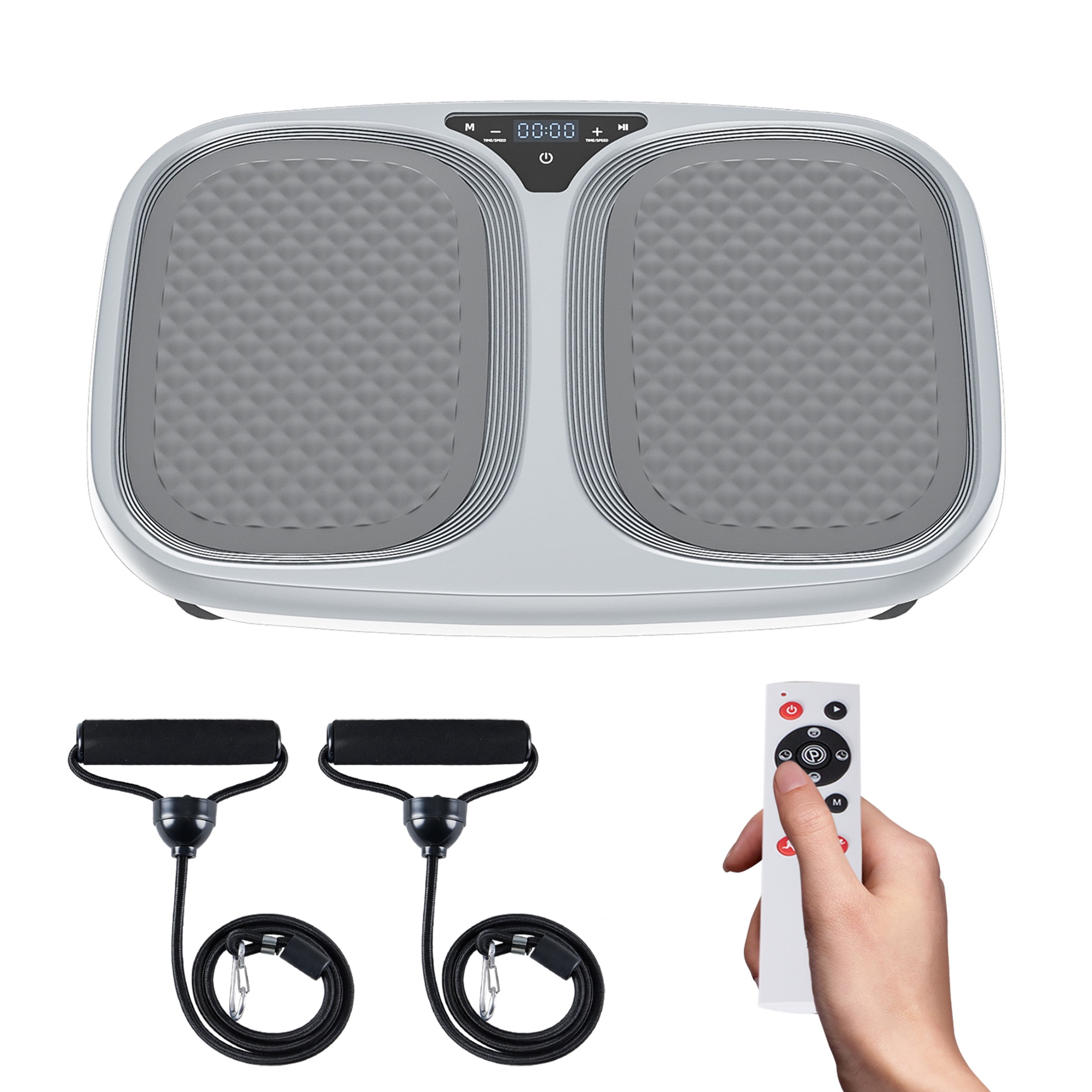 EDX Vibration Plate Exercise Machine Whole Body Workout Fitness Platform for Home Gym, Weight Loss, Toning & Wellness， Gray