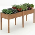 thumbnail image 1 of EDX Wooden Raised Garden Bed, Outdoor Planter Box Kit for Vegetables, Flowers and Herbs(Brown), 1 of 7