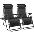 thumbnail image 1 of EDX Zero Gravity Chair Outdoor Lounge Chair，Suitable for Beach Terrace Pool Patio, Black 2-Pack, 1 of 9