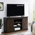 thumbnail image 1 of EDYO LIVING Farmhouse TV Stand for 65 Inch TV, Wood TV Stand with Sliding Barn Door, Entertainment Center with Storage Cabinet, Rustic Media Console for Living Room Bedroom, Espresso, 1 of 7