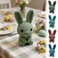 thumbnail image 1 of EDhome Knitted Easter Bunny Ornaments, Soft Handwoven Knit Rabbit Figurine, Exquisite Detail Cute Knitted Decor for Easter Home & Tabletop Stylish Ambiance Decoration, Blue, 1 of 6