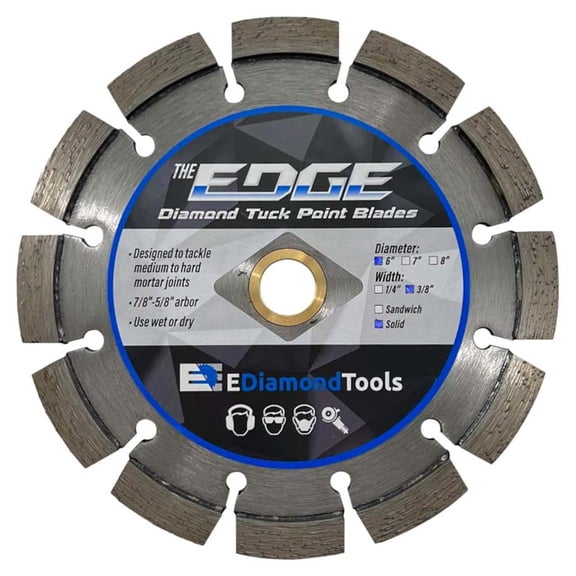 EDiamondTools 6" Diamond Tuck Point Blade for Mortar Joint Cut Grout Removal 3/8" Width