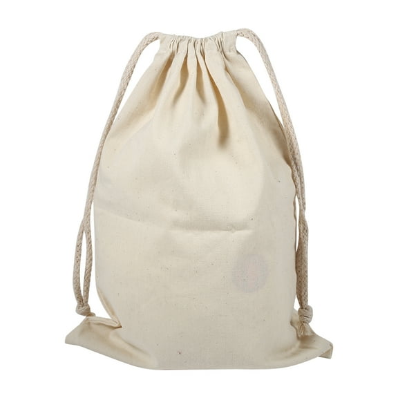 EECOO Cotton Storage Bags,Household Plain Cotton Drawstring Storage Laundry Sack Stuff Bag For Travel Home Use Drawstring Storage Bag
