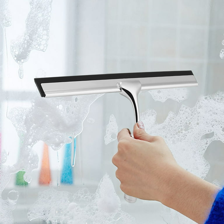 EECOO Squeegee Cleaning Tool,Stainless Steel Window Glass Wiper Cleaner  Squeegee Shower Bathroom Mirror Brush
