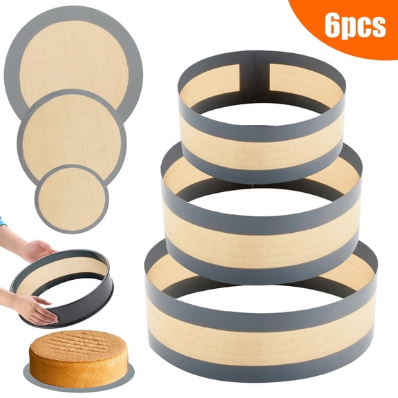 EEEKit 3 Set Silicone Baking Mat for 4, 7, 9 Inch Springform Pan, Protector Prevent Cake from Sticking to Bottom and Side, Easy Clean Nonstick Silicone Liners for Baking Cheesecake Pan