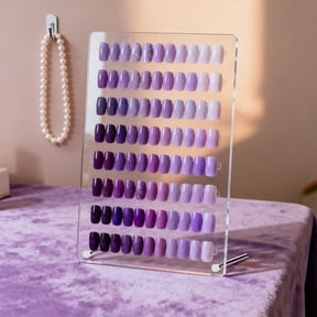 EEEKit Transparent Nail Art Display Board, Acrylic False Nail Tips Sample Display Holder, Nail Color Nail Practice Board, Display Polish Board for Nail Art Design