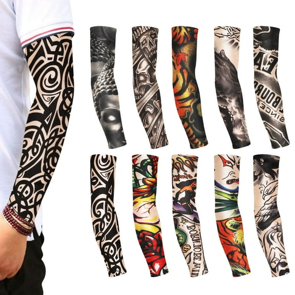 EEEkit 10/5Pcs UV Protection Cooling Arm Sleeves Cover, Sun Sleeves Cover for Women and Men, Long Sun Protective Sleeves for Biking, Gardening, Driving, Fishing, Golf, Hiking