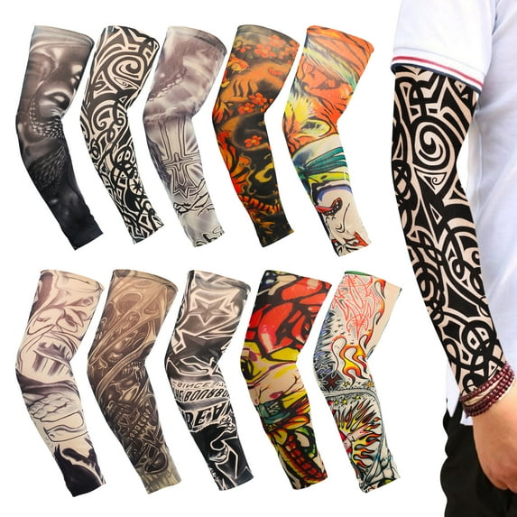 EEEkit 10/5Pcs UV Protection Cooling Arm Sleeves Cover for Women and Men, Sun Sleeves Cover for Biking, Gardening, Driving, Fishing, Golf, Hiking