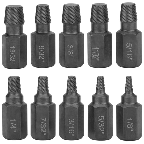 EEEkit 10 Pcs Screw Extractor Kit, Drill Bit Set Fits 1/813/32 in for Removing Broken Bolts, Screws, Studs and Pipes