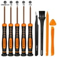 thumbnail image 1 of EEEkit 10-in-1 T6 T8 T9 T10 Torx Screwdriver Repair Tools Set Fit for Xbox One/ Xbox 360/ PS3/ PS4 Controller with Plastic/Triangle Pry Tools, Cleaning Brush and More, 1 of 7