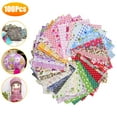 thumbnail image 1 of EEEkit 100pcs 4"x4" Cotton Fabric, Bundles Quilting Pre-Cut Squares Sheet Cloth for DIY Patchwork Sewing Crafting, 1 of 10