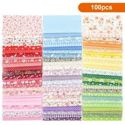 EEEkit 100pcs Printed Cotton Quilting Fabric for Sewing, Crafts, Patchwork, DIY Projects, 6 x 6in