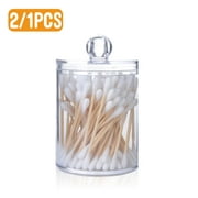 EEEkit 10oz Qtip Apothecary Jars, Clear Acrylic Cotton Swab & Ball Dispenser with Lid - 1Pc
