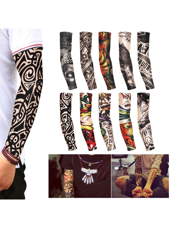10pcs UV Protection Cooling Arm Sleeves, UPF 50 Compression Sun Sleeves for Men Women for Running, Cycling, Fishing, Golf, Volleyball, Basketball