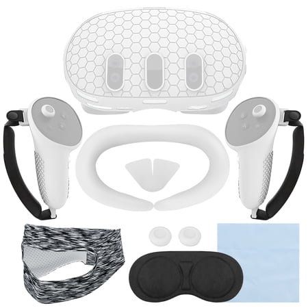EEEkit 12-in-1 Silicone Accessories Set Fit for Oculus/Meta Quest 3 VR Headset with Front Shell Headset Cover, VR Face Cover, Touch Controller Protective Grip Cover, Lens Protector, VR Eye Mask