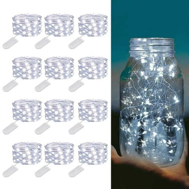 EEEkit 12pcs 6.6ft Waterproof Fairy String Lights 20 LED Flexible Battery Powered Starry Light for DIY Wedding Party Christmas Decor