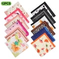 thumbnail image 1 of EEEkit 12pcs Silk Feeling Square Scarves for Women, Mixed Color Hair Neck Head Scarf Set, Handkerchief Bandanas, 19.6in, 1 of 7